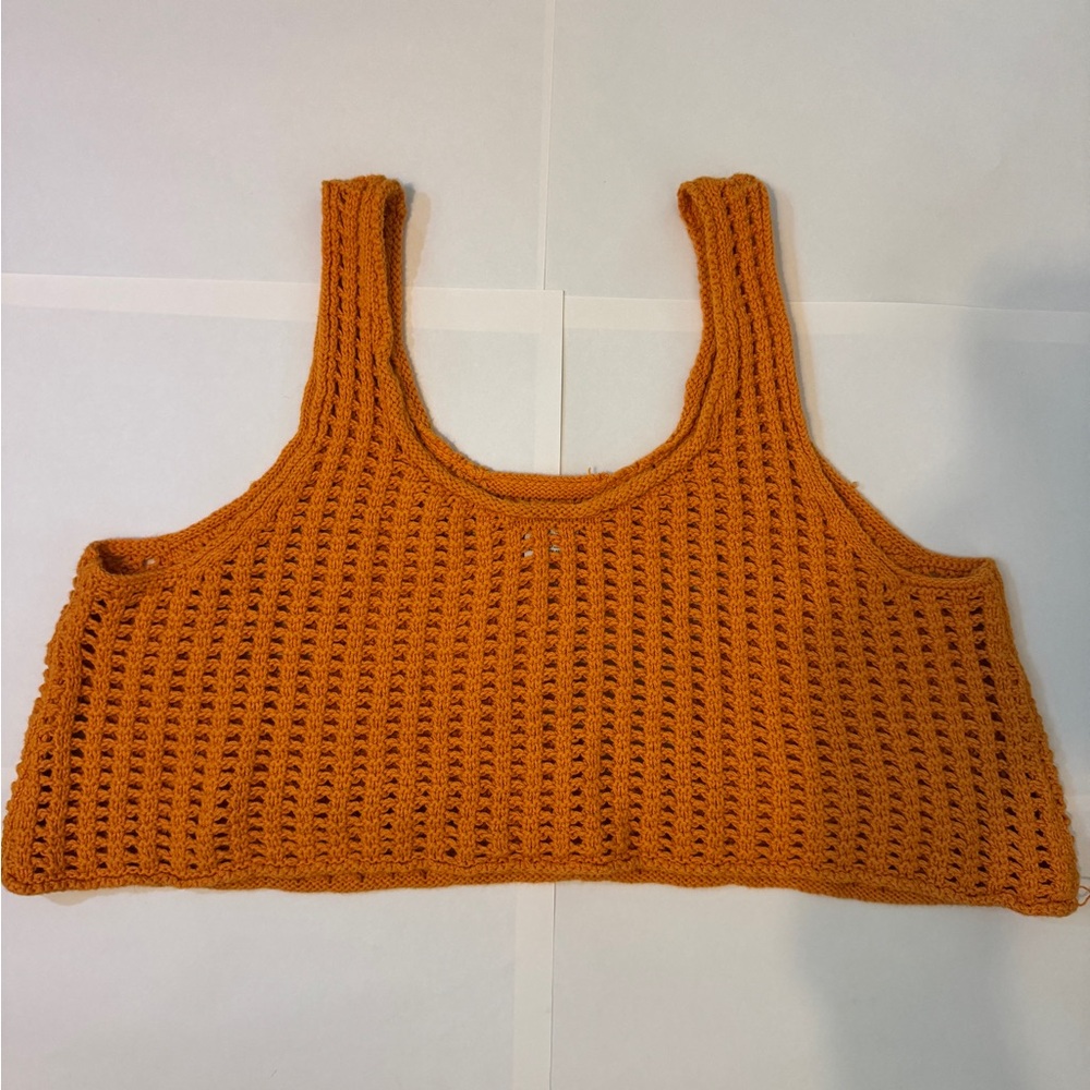 Wild Fable Orange Ribbed Sleeveless Crop Tank Top